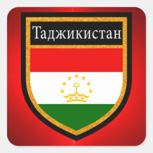 Adesivo Quadrado Sinalizador Tajiquistão