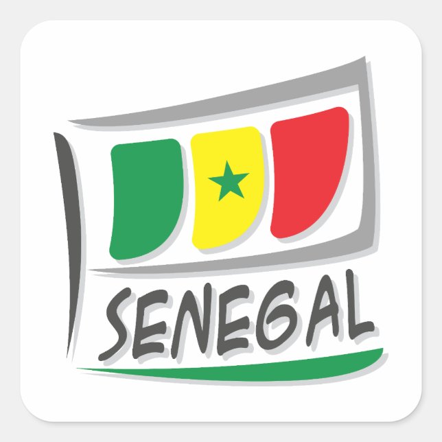 Adesivo Quadrado Sinalizador X do Orgulho do Senegal (Frente)