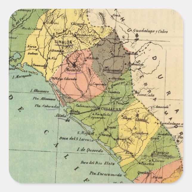 Adesivo Quadrado Sinaloa, México (Frente)