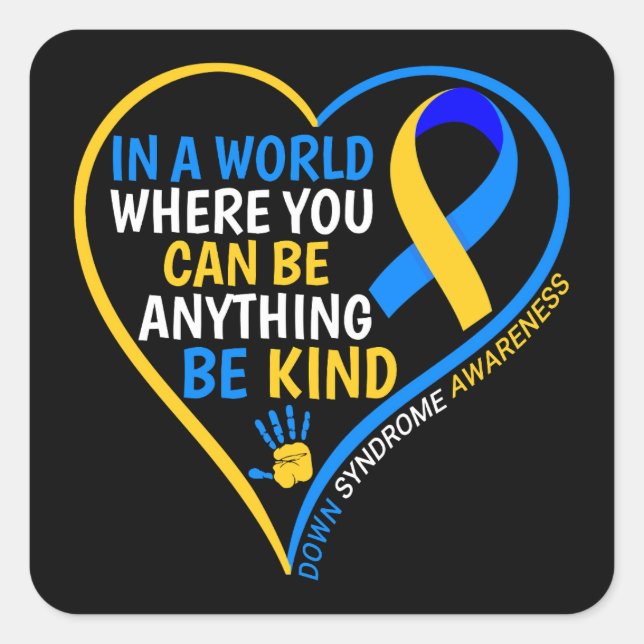 Adesivo Quadrado Síndrome Mundial para Baixo no Dia 2023 Seja Rápid (Frente)