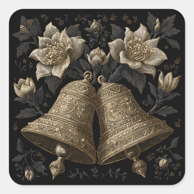 Adesivo Quadrado Sinos de Natal (Frente)