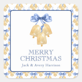 Adesivo Quadrado Sinos de Natal ou Casamento com Aquarela