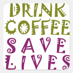 Adesivo Quadrado Sip, Snap Repetir Buscando Cafeína Selifa design