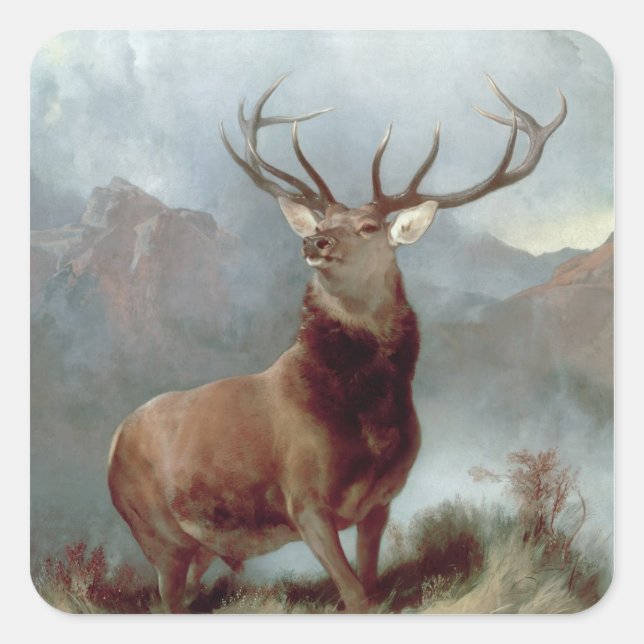 Adesivo Quadrado Sir Edwin Landseer | Monarca do Glen, 1851 (Frente)