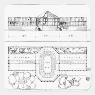 Adesivo Quadrado Sistema de aquecimento para uma estufa, um