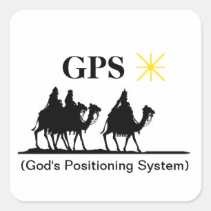 Adesivo Quadrado Sistema de posicionamento de Deus do GPS