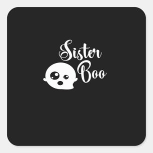Adesivo Quadrado Sister Boo Halloween