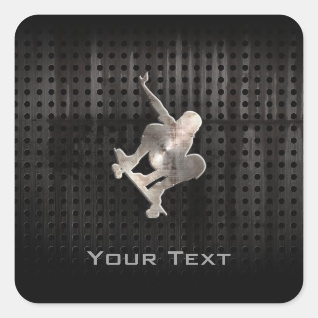 Adesivo Quadrado Skate; Legal Preto (Frente)