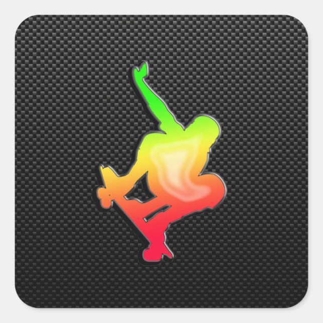 Adesivo Quadrado Skateboard elegante (Frente)