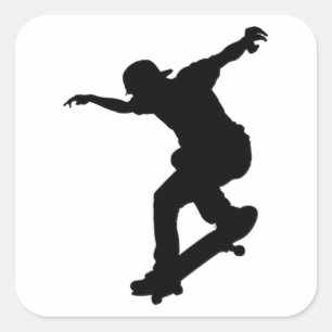 Adesivo Quadrado Skateboard, skateboardersSticker