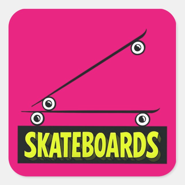 Adesivo Quadrado Skateboards Minimal 3D Lettering Sticker (Frente)