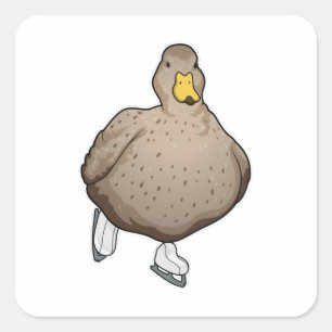 Adesivo Quadrado Skates de gelo com gelo