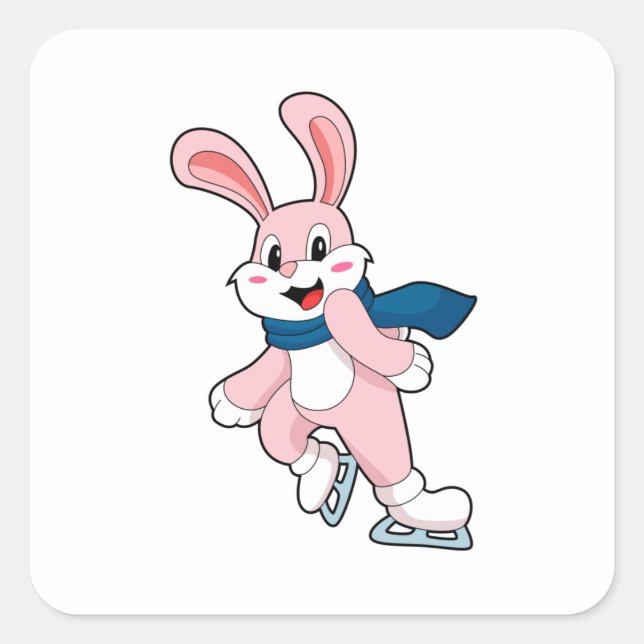 Adesivo Quadrado Skates de gelo com gelo (Frente)