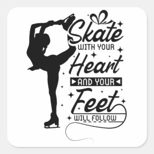 Adesivo Quadrado Skating Heart Figure
