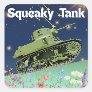 Adesivo Quadrado Skeaky Tank