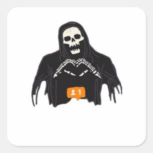 Adesivo Quadrado Skeleton Hand Heart Follower Classic