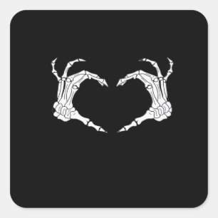 Adesivo Quadrado Skeleton Heart Hands Classic