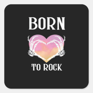 Adesivo Quadrado Skeleton Mãos Gráfico Cardíaco Para Clássico