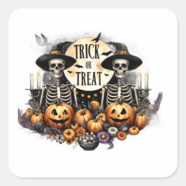 Adesivo Quadrado Skeleton Party