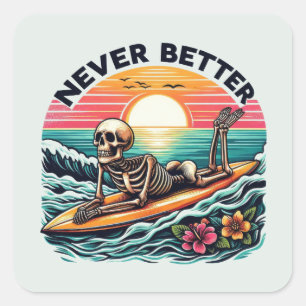Adesivo Quadrado Skeleton Summer Vibes - Nunca Melhor (2)