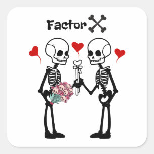 Adesivo Quadrado Skeletons amantes