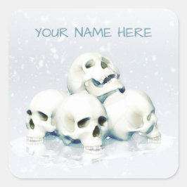 Adesivo Quadrado Skulls in the snow. Personalized