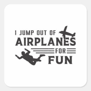Adesivo Quadrado Skydiving Skydive Jump Plane Idea