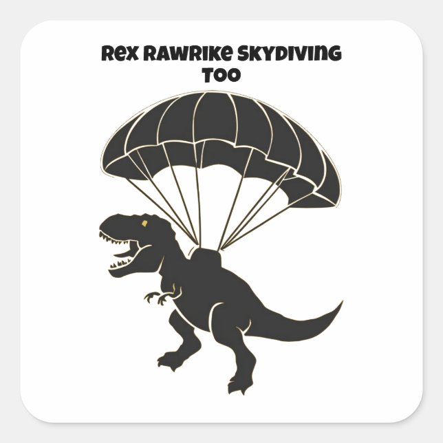 Adesivo Quadrado Skydiving T-rex (Frente)