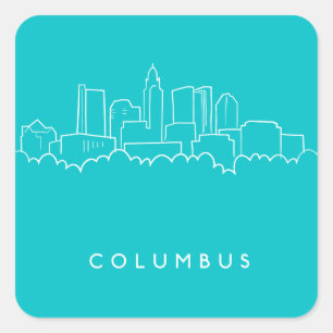 Adesivo Quadrado Skyline de Columbo, Ohio