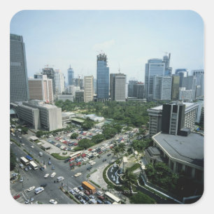 Adesivo Quadrado Skyline de Manila