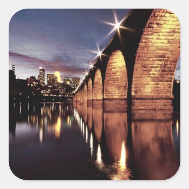 Adesivo Quadrado Skyline de Pesquisa (Frente)