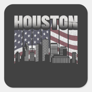Adesivo Quadrado Skyline Houston