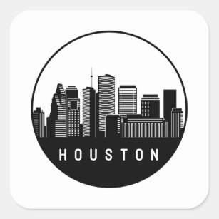 Adesivo Quadrado Skyline Houston Texas