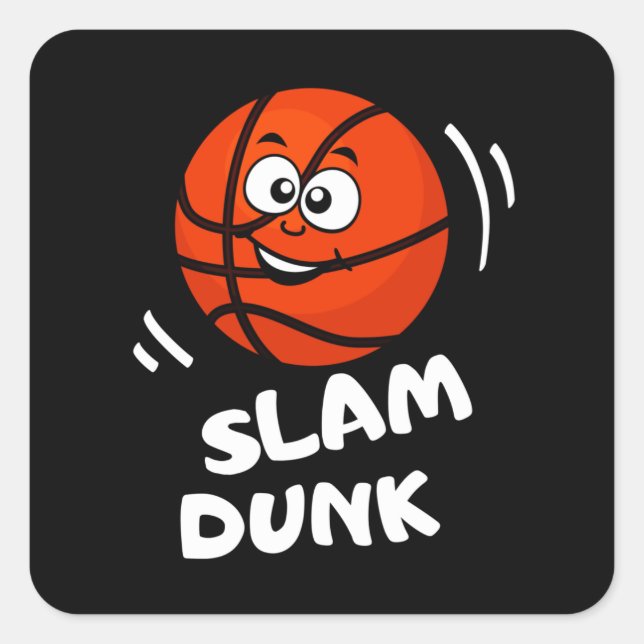 Adesivo Quadrado Slam Dunk Funny Basball Kids Esporte (Frente)