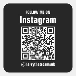 Adesivo Quadrado Sleek Logotipo Empresarial Código QR Preto | Profe