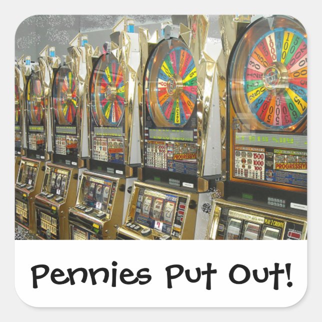 Adesivo Quadrado Slots/ Pennies de Las Vegas Colocados (Frente)