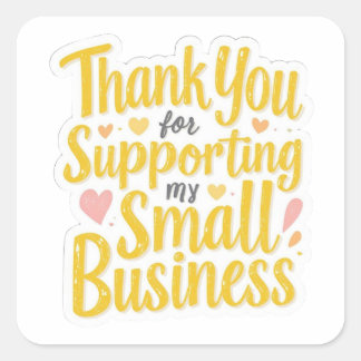 Adesivo Quadrado Small Business Thank You Sticker