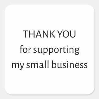Adesivo Quadrado Small Business Thank You Sticker | Minimal | Packa