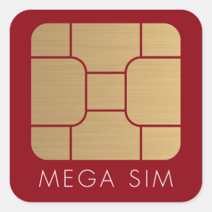 Adesivo Quadrado Smart SIM Card mega formato faux gold