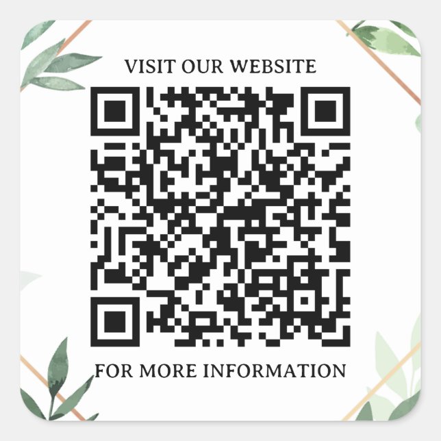 Adesivo Quadrado Smart Square: Autocolante de código QR comercial (Frente)