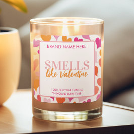 Adesivo Quadrado Smells Like Valentine Pink Candle Label 