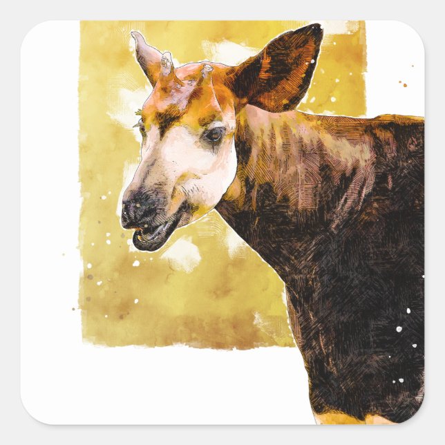 Adesivo Quadrado Smiling Okapi Envelope Sticker (Frente)
