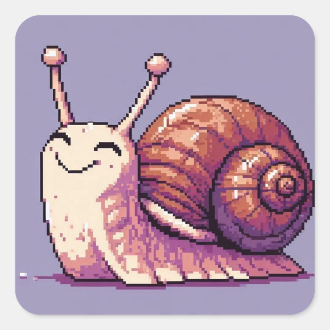 Adesivo Quadrado Smiling Snail (Frente)