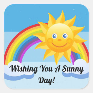 Adesivo Quadrado Smiling Sun Square Sticker