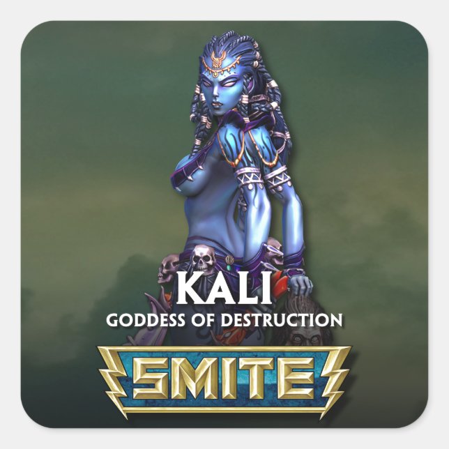 Adesivo Quadrado SMITE: Kali, Deusa da Destruição (Frente)