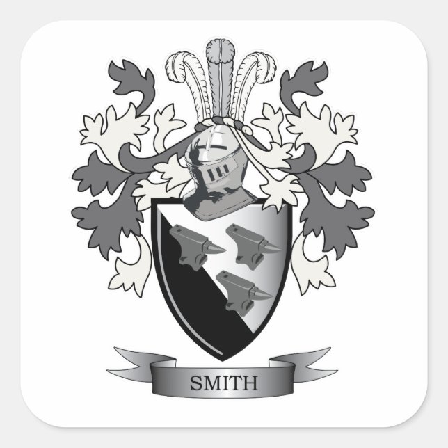 Adesivo Quadrado Smith Family Crest Casaco de Armas (Frente)