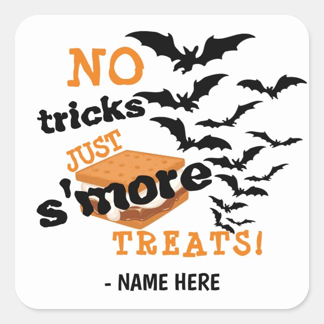 Adesivo Quadrado Smore Halloween Treine Stickers (Frente)