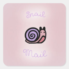 Adesivo Quadrado Snail mail stickers