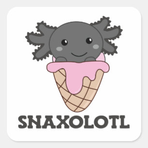 Adesivo Quadrado Snaxolotl Axolotl Strawberry Ice Lovers Sweet Squa