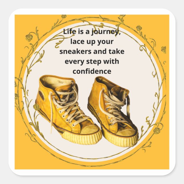 Adesivo Quadrado Sneakers de Hiker (Frente)